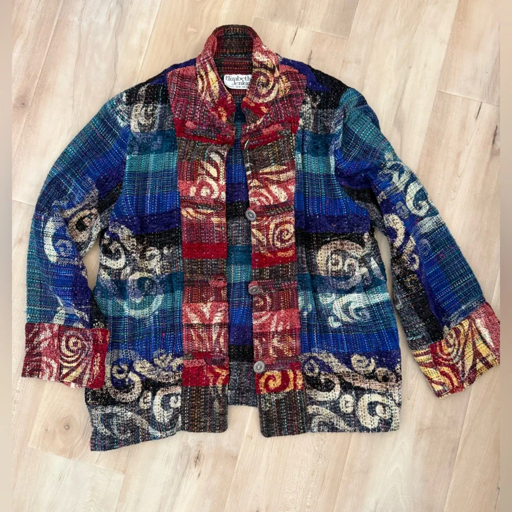 Boho Multicolor Patchwork Utility Jacket - Picture 1 of 12